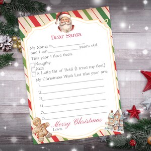 Letter To Santa, Printable