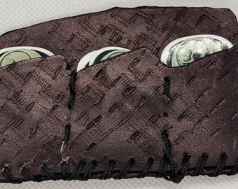 Guitar pick pouch for wallet or back pocket 100% real leather, 2”x3” Black