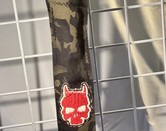 Drumstick Bag Handcrafted 18” Army Nylon Webbing Drumstick Bag with Red Devil Patch