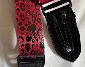 Guitar Straps, Tiger Stripes, various colors ,  nylon durable webbing, vinyl art ,real leather ends, 62",  adjustable belt.