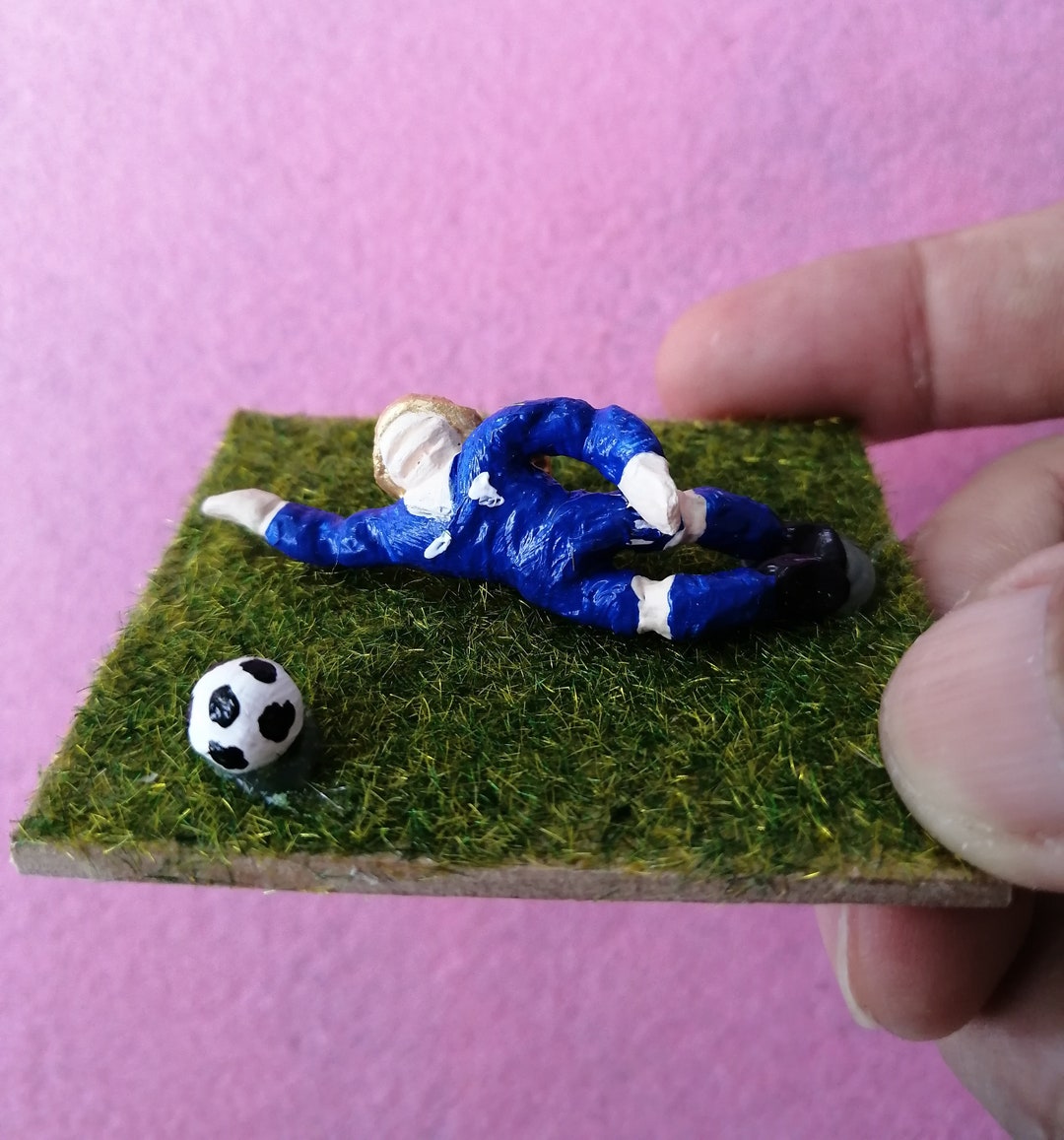 Clay Sculpture Handmadesoccer Player Giftcollectible Etsy