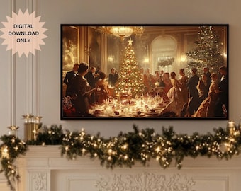 Vintage Victorian Christmas Frame TV Art | Elegant Holiday Frame TV | Victorian Frame TV Art | Vintage Frame Tv Art | Nostalgic Frame Tv Art