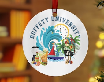 Buffett tribute ornament, fan of Jimmy Buffett gift, Parrot Head ornament, Buffett fan, margarita fan, beach ornament
