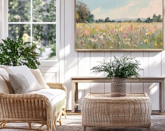 Spring Wildflower Meadow Frame TV Art | Spring TV Art | Spring Meadow Tv Art | Textured Spring Art for Tv | Tv Art for Samsung