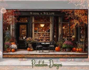 Fall Frame TV Art | Frame TV Autumn | Fall Coffeshop TV Art | Hisense Tv Art Fall | Autumn Coffeshop | Fall Art for Tv | Fall Cafe
