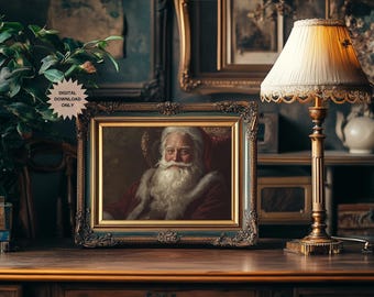 Vintage Christmas Wall Art | Vintage Santa Print | Victorian Santa Wall Art | Old-World Christmas Decor | Vintage Santa Wall Art