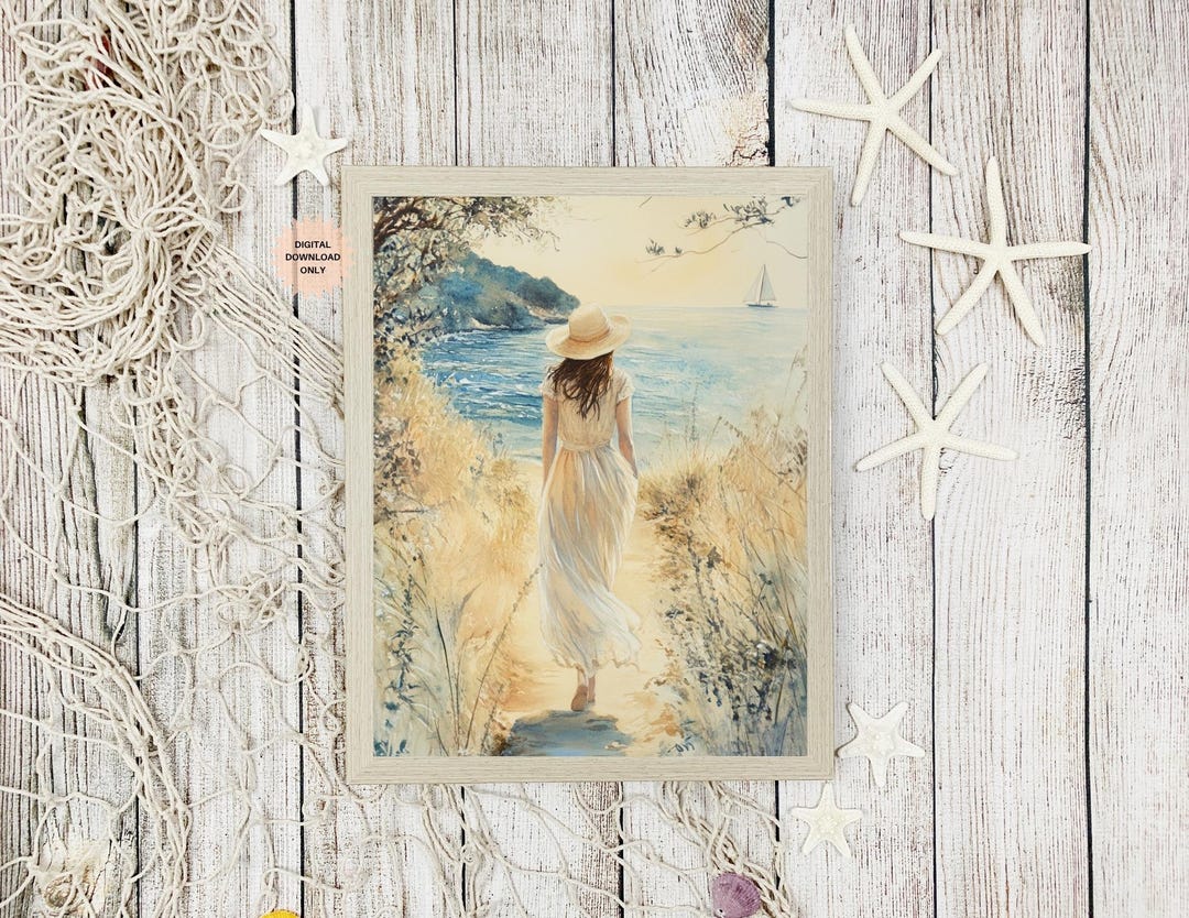 Vintage Coastal Wall Art | Beach Wall Decor | Shabby Chic Beach Decor ...