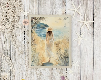 Vintage Coastal Wall Art | Beach Wall Decor | Shabby Chic Beach Decor | Coastal Wall Decor | Beach House Decor | Vintage Summer Decor