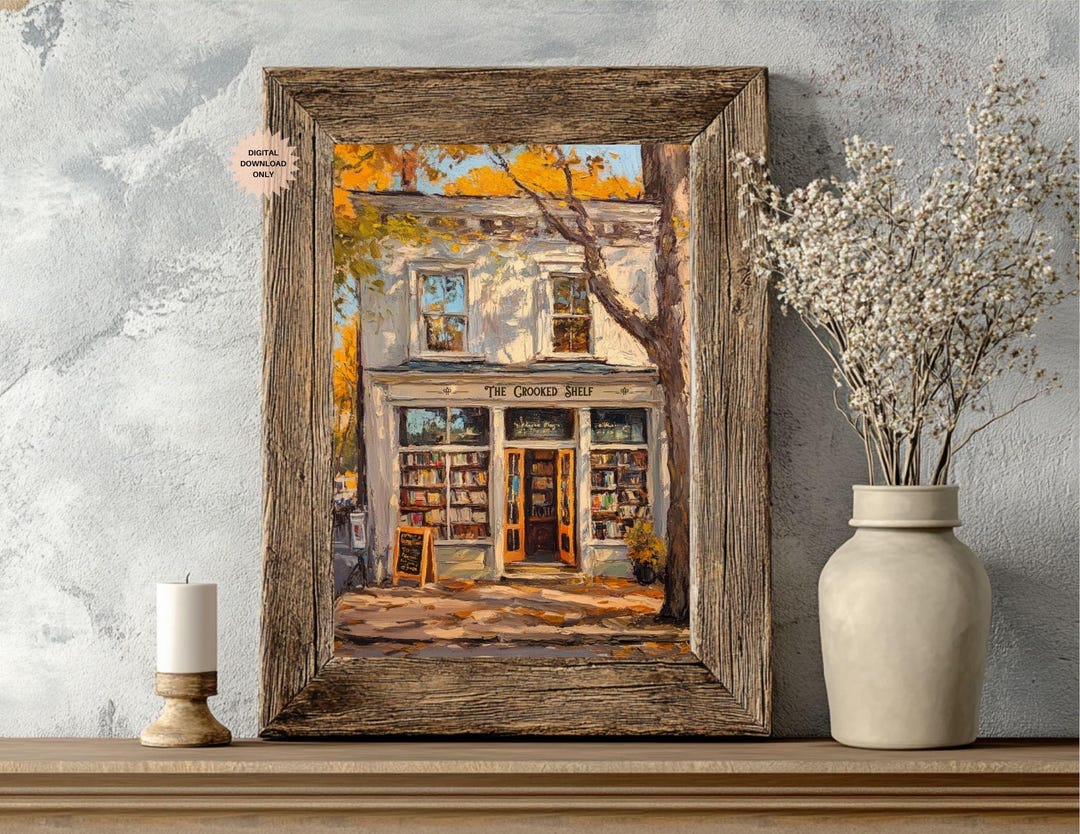 Fall Bookstore Signs Cozy Fall Bookstore Print | Autumn Bookstore Print | Bookish Decor ...