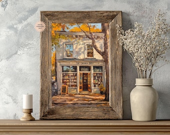Gezellige herfstboekwinkelprint | Herfstboekwinkelprint | Boekachtig decor | Boekenplankdecoratie | Boekenhoekdecoratie | Boekenplankdecoratie | Nook Art boeken