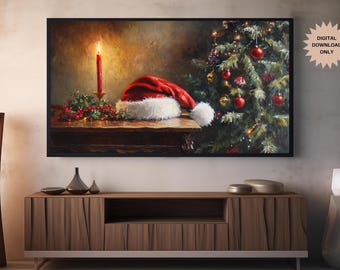 Vintage Christmas Frame TV | Classic Christmas Frame TV | Nostalgic Frame TV | Vintage Frame Tv Art | Holiday Frame Tv | Santa Frame Tv Art