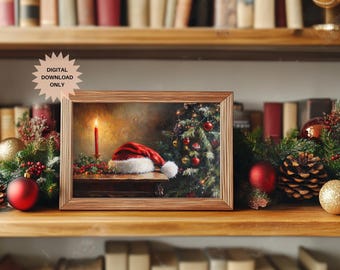Vintage Christmas Wall Art | Classic Christmas Print | Nostalgic Christmas Art | Vintage Holiday Art | Santa Wall Art | Vintage Decor