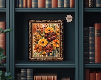 Fall floral wall art | Autumn floral print | Modern fall art | Boho fall wall art | Fall floral print | Rustic fall print