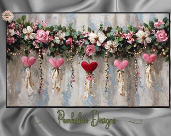 Galentine's Day TV Art | Valentines Day Frame TV | Galentines Brunch | Little Girls Tea Party | Girls Night Decor | Valentines Screensaver