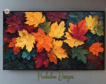 Fall Frame TV Art | Autumn Leaves Art | Frame TV Autumn | Trendy Fall Frame TV | Trendy Autumn Frame Tv | Fall Leaves Art | Vibrant Fall Art