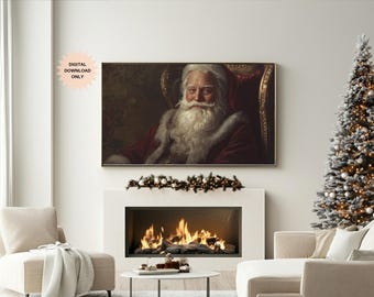 Vintage Christmas Frame TV Art | Traditional Christmas | Vintage Santa Frame TV | Victorian Santa Frame Tv Art | Old-World Santa