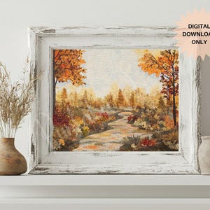 Quilted Fall Wall Art | Rustic Fall Print | Boho Autumn Print | Fall Art Prints | Gift for Nature Lover | Autumn Landscape Wall Art