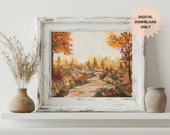 Quilted Fall Wall Art | Rustic Fall Print | Boho Autumn Print | Fall Art Prints | Gift for Nature Lover | Autumn Landscape Wall Art