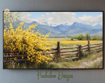 Spring Meadow Frame TV Art | Spring TV Art | Meadow Tv Art | Textured Spring Art for Tv | Tv Art for Samsung | Spring Landscape TV Art