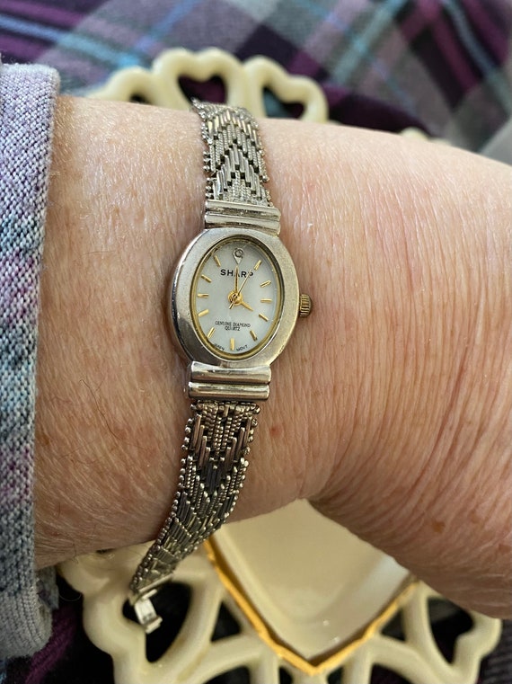 Vintage Quartz Diamond Wristwatch by Sharp
