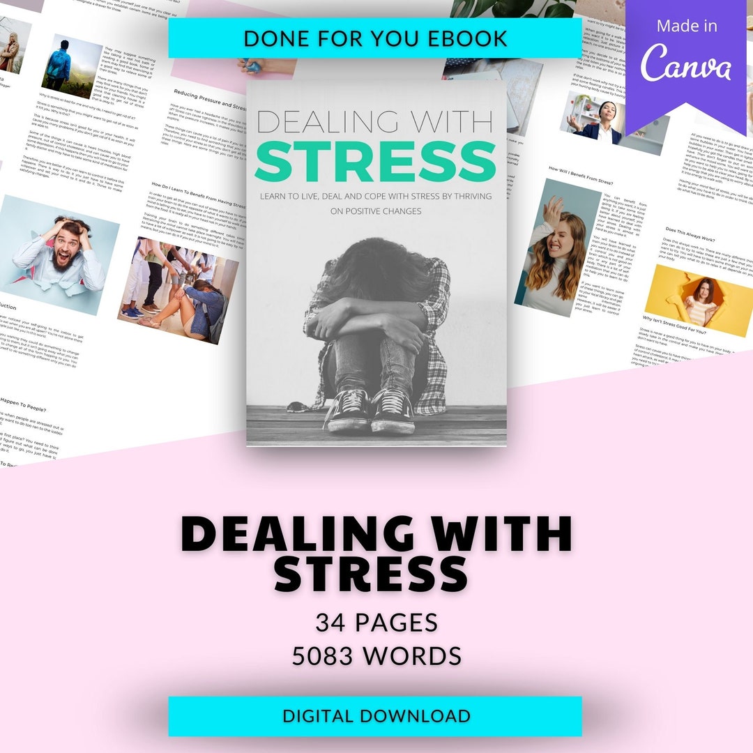 Dealing With Stress Done for You Ebook Canva Templates PLR Digital