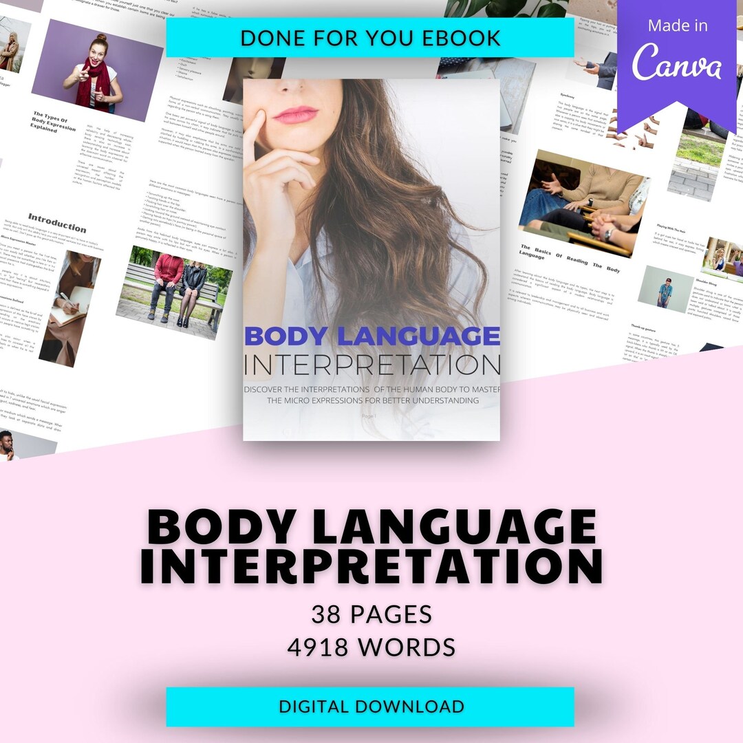 Body language interpretation done for you ebook canva templates plr