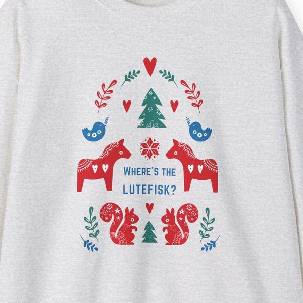 Where's the Lutefisk Scandinavian Crewneck Sweatshirt