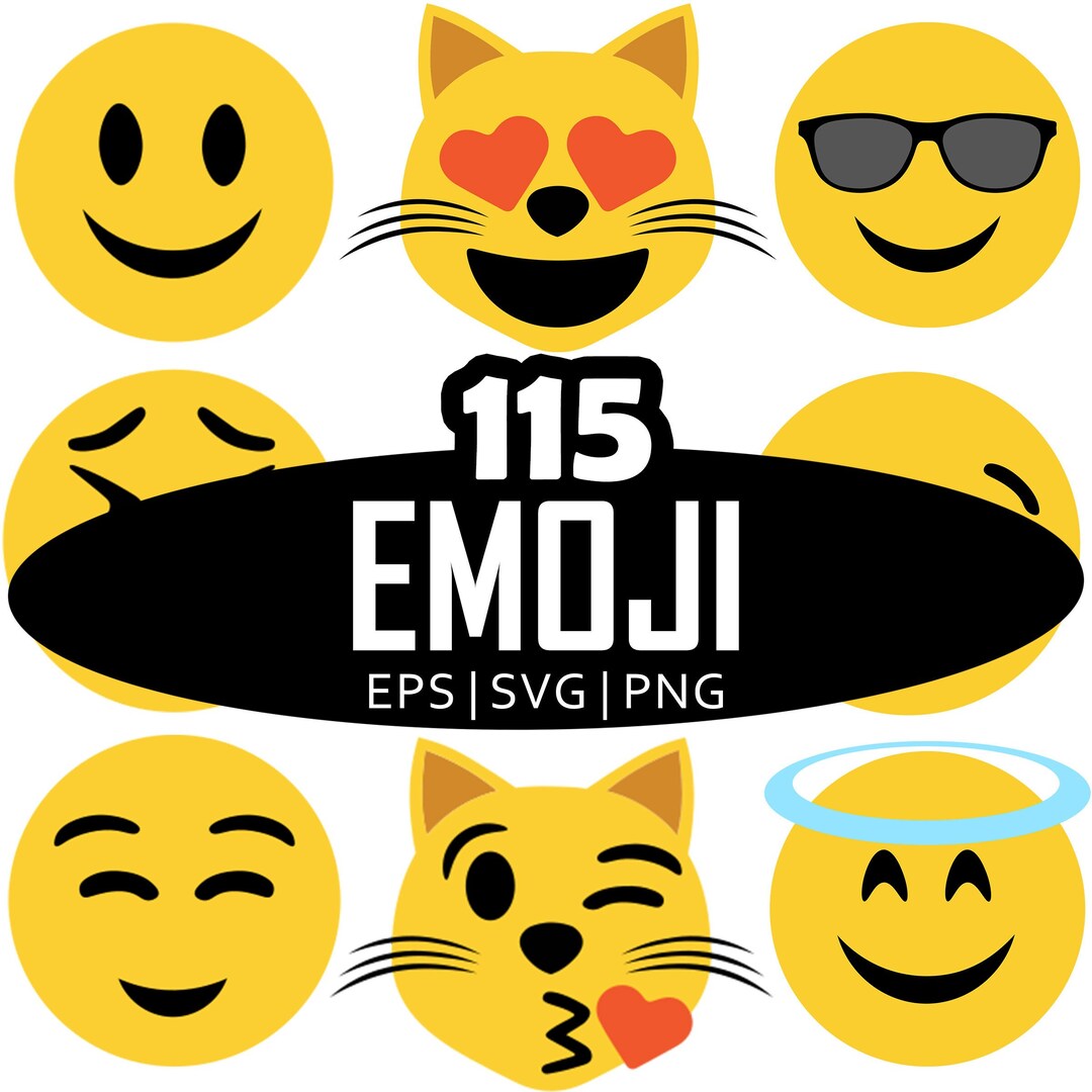 Emojis Emojis Bundle Emojis geschichtetes Design Vektor-Dateien SVG für ...