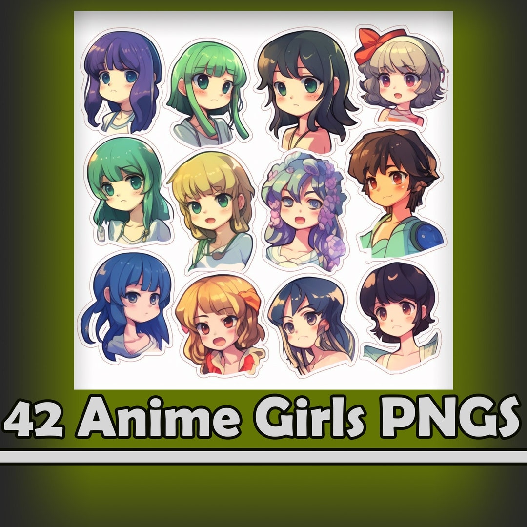 Anime Sticker Set Anime Sticker PNG Pack Anime PNG Anime Etsy