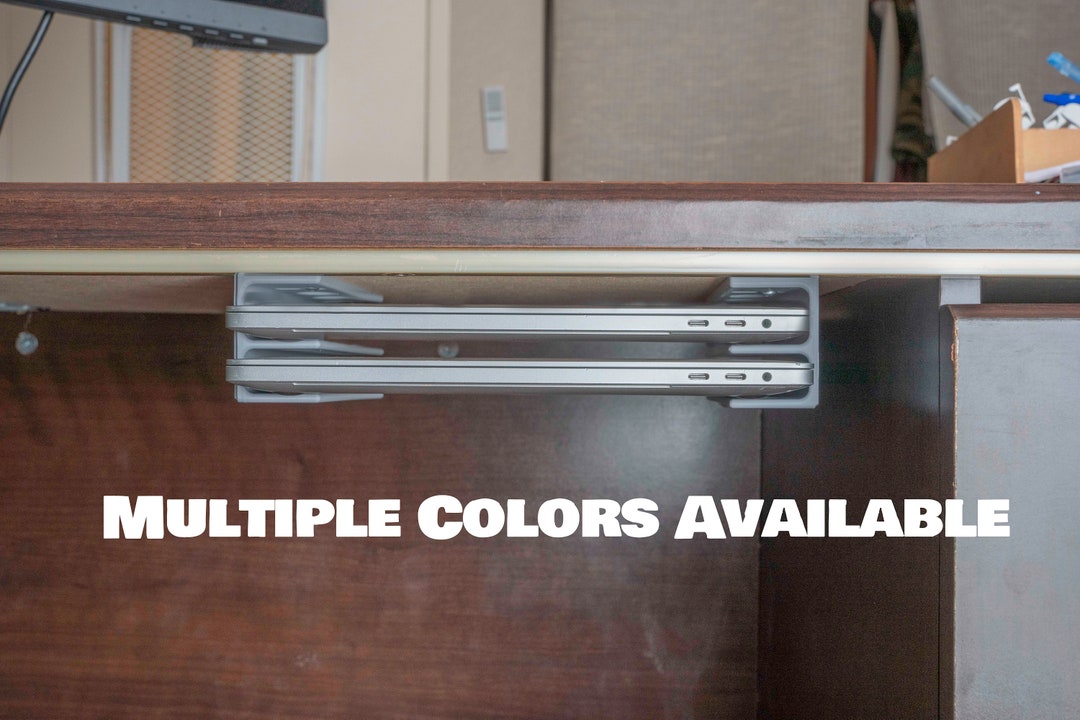 Double Laptop Under Desk Mount/holder Fits 2 Laptops Etsy