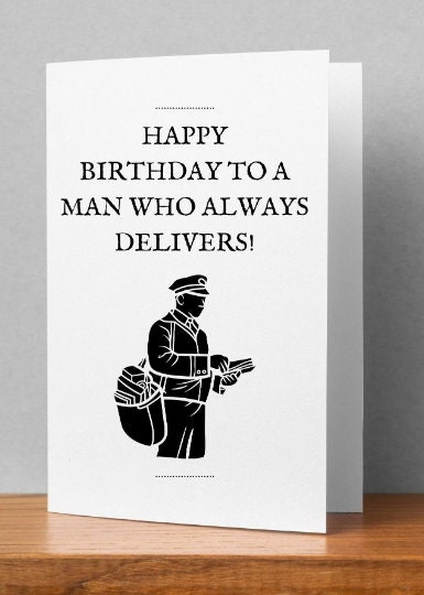 Mailman Card Mailman Birthday Card - Postal Worker Birthday Card - Happy Birthday to ...