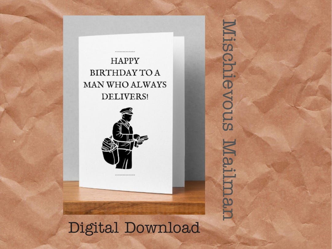 Mailman Card Mailman Birthday Card - Postal Worker Birthday Card - Happy Birthday to ...