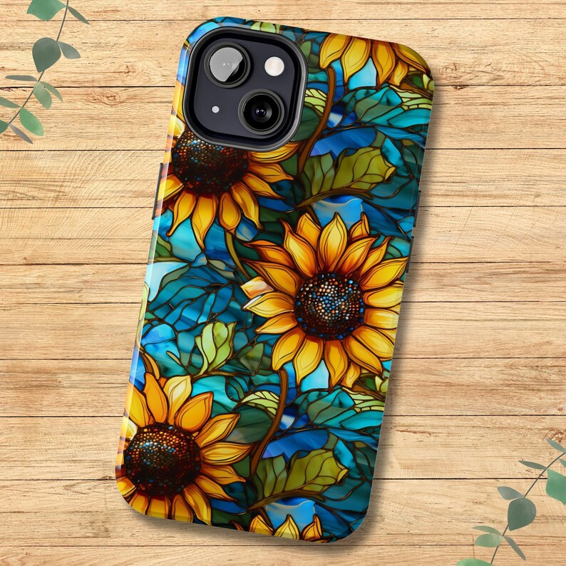 Artsy Sunflower Phone Case iPhone 15, 13, 14, 12, 11, Pro, Pro Max, Plus