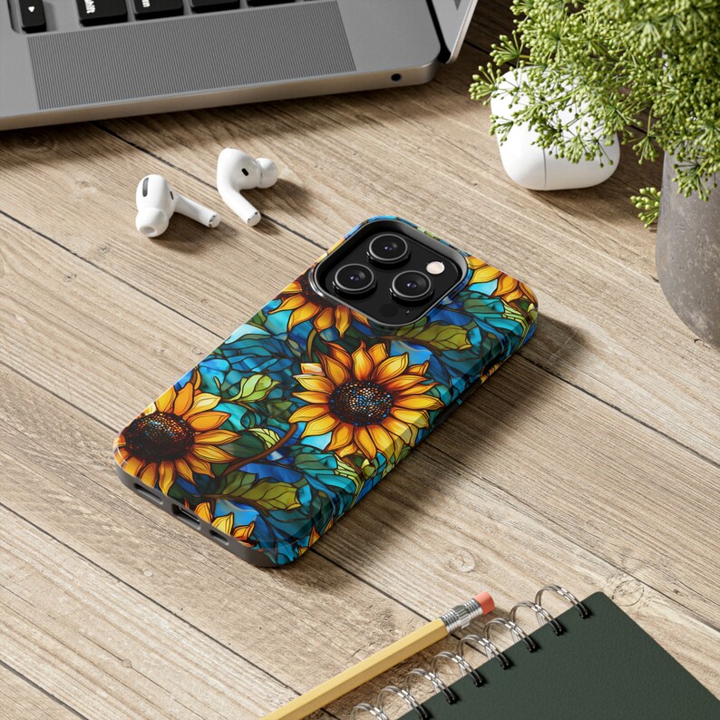 iPhone 15, 13, 14, 12, 11, Pro, Pro Max, Plus - Elegant Floral Mosaic Slim Phone Cover Stained Glass Effect
