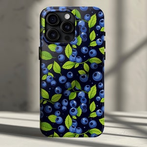 Blueberry Phone Case for iPhone 16, 15, 14, 13, 12, 11, X, Pro, Pro Max, Plus - Summer Berry Bliss Though Phone Cover Fresh Fruit Design