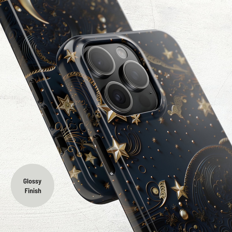 Moon and Stars Phone Case for iPhone 15, 14, 13, 12, 11, X, XS, XR, Pro, Plus, Pro Max, iPhone 8. iPhone 7
