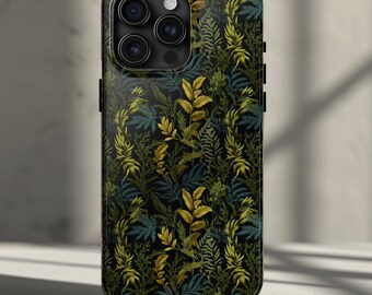 Forest Fern Phone Case iPhone 17, 16, 15, 14, 13, 12, 11 Pro, Pro Max, Plus -  Green Leaves Protective Phone Cover Lush Botanical