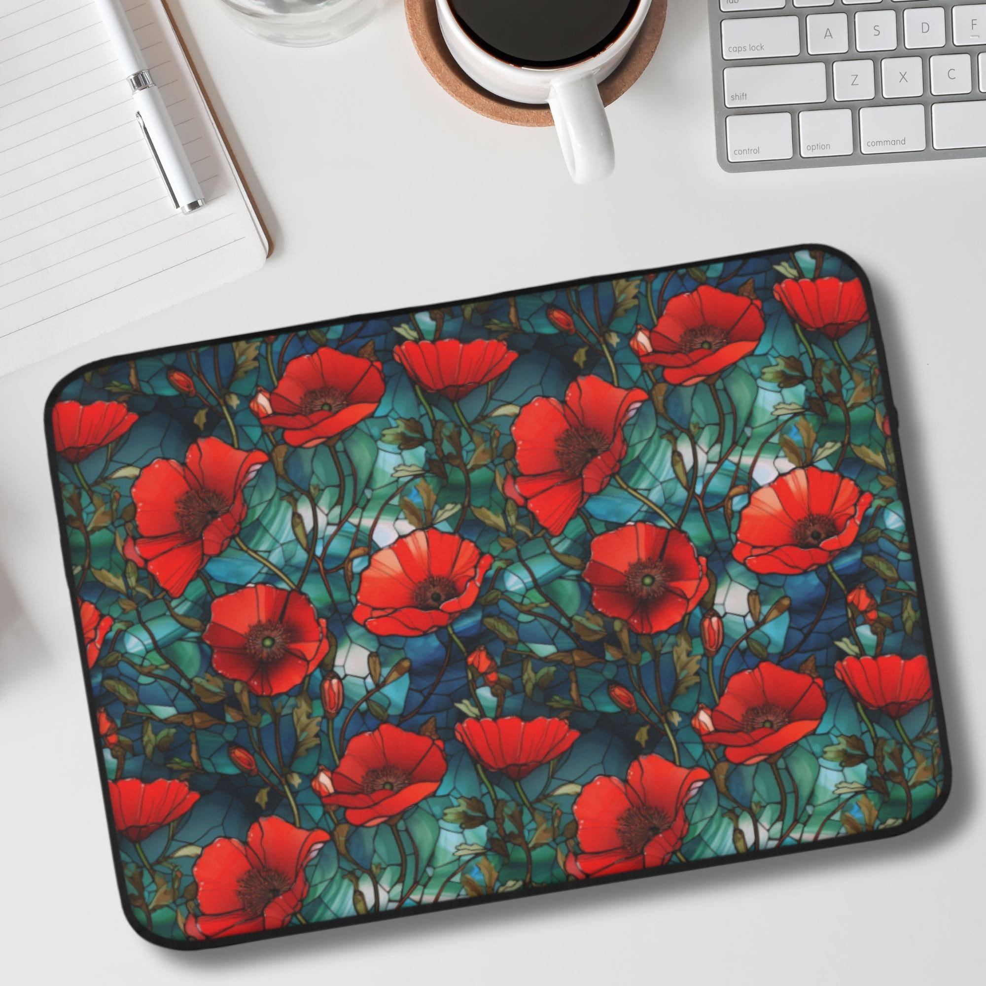 Poppy Flower Laptop Sleeve, Red Poppies Computer Case for 12