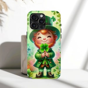 Cute Leprechaun Phone Case iPhone 17, 16, 15, 14, 13, 12, 11, Pro, Pro Max, Air - St Patrick&#39;s Day Irish Leprechaun Lucky Clover Cover