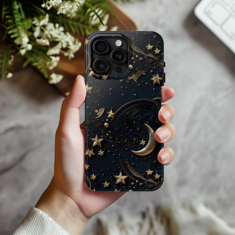 Moon and Stars iPhone Case