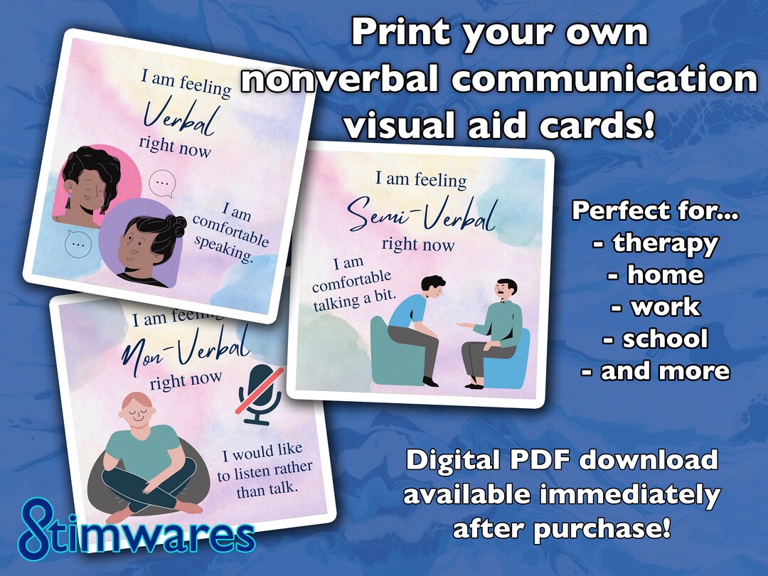 Nonverbal / Non-speaking ASD Communication Cards (digital Download) - Etsy