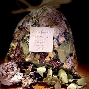 Organic Eucalyptus Potpourri: Somerset grown. Dried Flowers, Lilac & Purple. Choice of scent