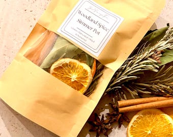 Simmer Pot Waldgewürz | Weihnachtlicher Raumduft | Winterwald Duftpotpourri | Orange, Kiefer, Zimt | Botanisches Geschenk