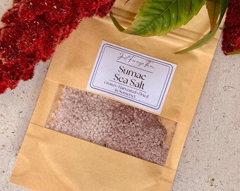 Sumac Sea Salt | Artisan Finishing Salt | Organically Grown in Somerset Grown Sumac | Tangy Seasoning | Foodie Gift