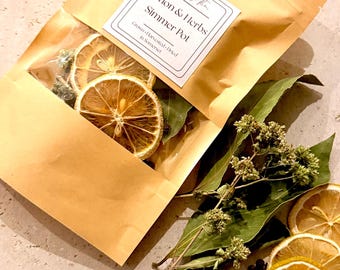 Simmer Pot Zitrone und Kräuter aus Somerset | Natürlicher Raumduft | Zitrone, Lorbeer und Oregano | Botanisches Geschenk