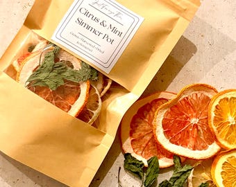 Simmer Pot Zitrus und Minze | Natürlicher Raumduft | Orange, Zitrone und Grapefruit | Duftpotpourri für den Herd | Geschenk