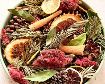 Bio Sumach Wald-Potpourri | Getrocknete Zitrusfrüchte, Kiefernzapfen und Zimt | Deko für Herbst und Winter