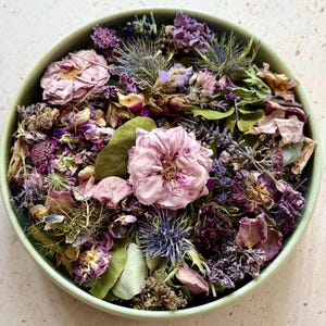 Organisk eukalyptuspotpurri, lila syren torkade blommor, Cottagecore-dekor, doftval