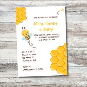 Bee Themed Baby Shower Invitation