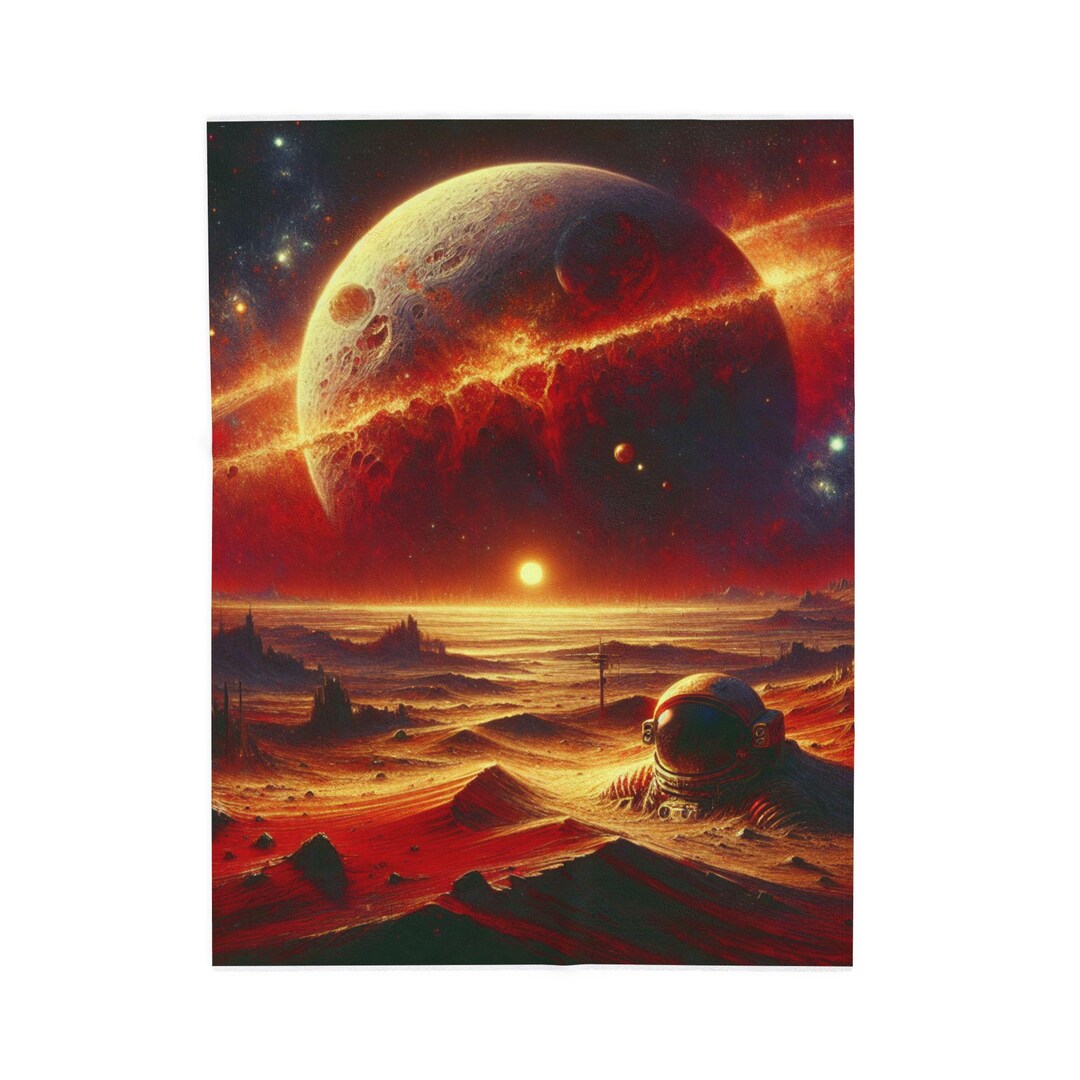 Astronaut Lost in the Red Expanse - Plush Blanket - Etsy